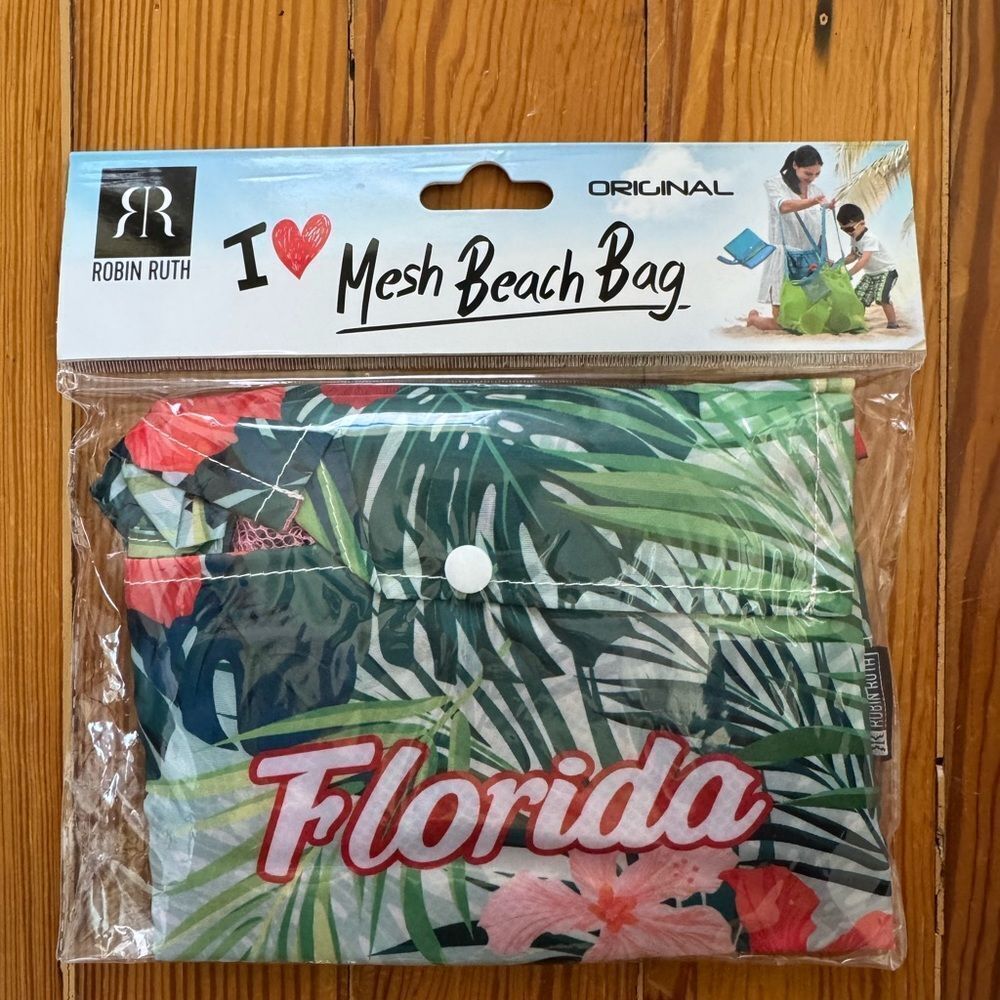 NWT Robin Ruth 'Florida' Mesh Beach Bag - Tropical Green